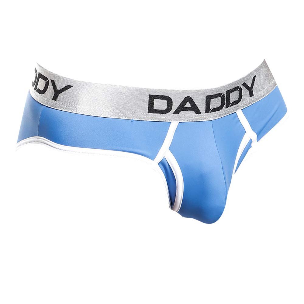 Sexy Mens Plump Brief Underwear Dual Color Enhancing Pouch Bikini Underpants Royal Blue