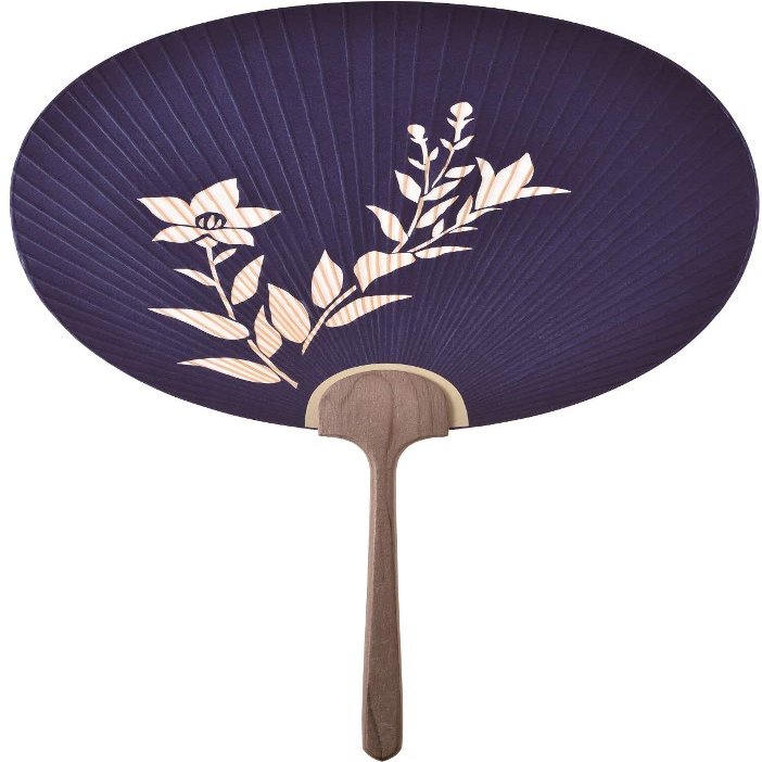 Made in Japan 2074 Uchiwa White Tsuyu (Navy)