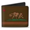Buckle-Down Men's Standard Wallet, Bifold, California Flag Weathered Browns, Vegan Leather, 4.0" x 3.5" view 1
