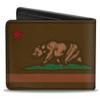 Buckle-Down Men's Standard Wallet, Bifold, California Flag Weathered Browns, Vegan Leather, 4.0" x 3.5" view 2