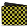 Buckle-Down Men's Standard Wallet, Bifold, Checker Black Neon Yellow, Vegan Leather, 4.0" x 3.5" view 2