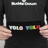 Buckle-Down Men's Standard Wallet, Bifold, Black Multi Color, Vegan Leather, Yolo Quote, 4.0" x 3.5" view 4