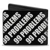 Buckle-Down Men's Standard Wallet, Bifold, Black White, Vegan Leather, 99 Problems Quote, 4.0" x 3.5" view 2