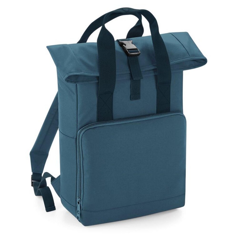 BagBase Twin Handle Roll-Top Backpack BG118 - Polyester Rucksack Travelling Bag - Airforce Blue