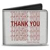 Buckle-Down Men's Standard Wallet, Bifold, Nice Day Bag Print White Red, Vegan Leather, Thank You Quote, 4.0" x 3.5" view 1