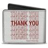 Buckle-Down Men's Standard Wallet, Bifold, Nice Day Bag Print White Red, Vegan Leather, Thank You Quote, 4.0" x 3.5" view 2