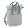 BagBase Twin Handle Roll-Top Backpack BG118 - Polyester Rucksack Travelling Bag - Light Grey view 1