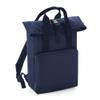 BagBase Twin Handle Roll-Top Backpack BG118 - Polyester Rucksack Travelling Bag - Navy Dusk view 1