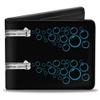 Buckle-Down Men's Standard Wallet, Bifold, Bubble Shotgun Black White Blue, Vegan Leather, 4.0" x 3.5" view 1