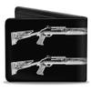 Buckle-Down Men's Standard Wallet, Bifold, Bubble Shotgun Black White Blue, Vegan Leather, 4.0" x 3.5" view 2