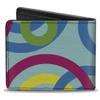 Buckle-Down Men's Standard Wallet, Bifold, Bullseye Stacked Swirl Blues Green Yellow Pink, Vegan Leather, 4.0" x 3.5" view 2