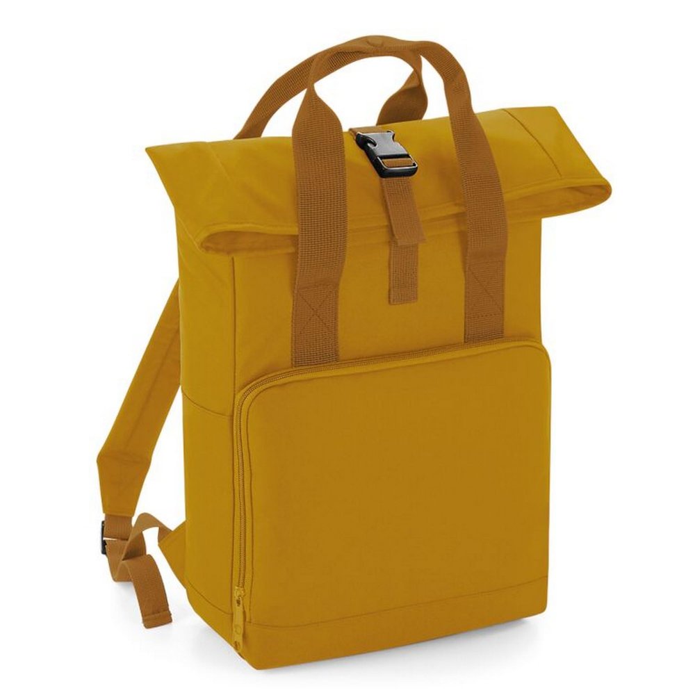 BagBase Twin Handle Roll-Top Backpack BG118 - Polyester Rucksack Travelling Bag - Mustard