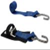 CustomTieDowns 2 Pack, 2 Inch x 4.5 Foot Stainless Steel Quick Release Tie-Down, Protective Pad with Hook and Loop Security Strap, Stainless Steel S Hook On Each End. (Blue) view 2