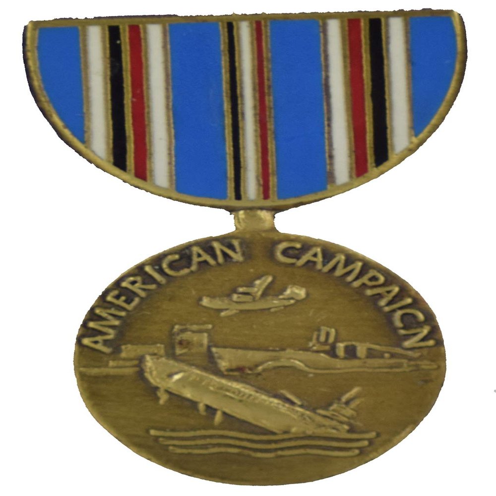 AMERICAN CAMPAIGN MEDAL LAPEL PIN OR HAT PIN - Size 1-1/8" - VETERAN OWNED BUSINESS