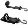 CustomTieDowns 2 Pack, 2 Inch x 4.5 Foot Stainless Steel Quick Release Tie-Down, Protective Pad with Hook and Loop Security Strap, Stainless Steel S Hook On Each End. (Black) view 2