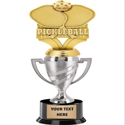 Crown Awards Pickleball Trophy, 13" Silver Cup Pickleball Trophies with Engraving Included, 10 Pack Prime