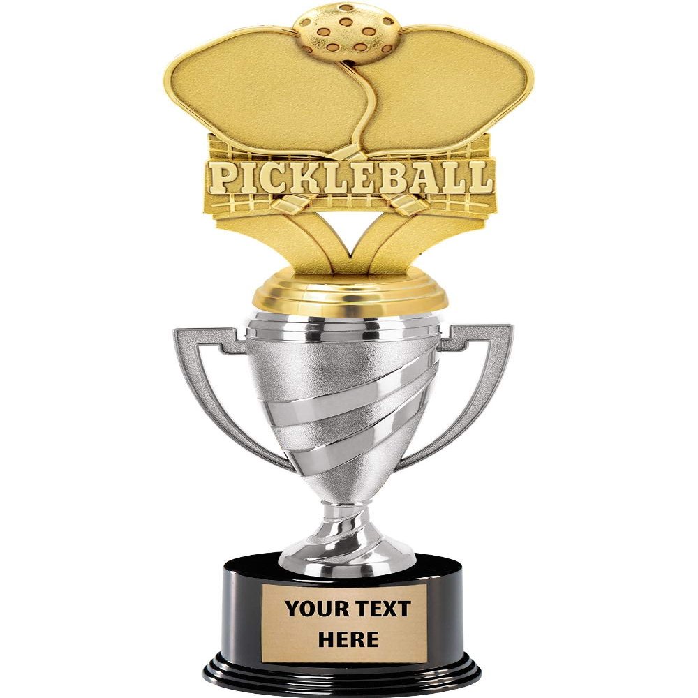 Crown Awards Pickleball Trophy, 13" Silver Cup Pickleball Trophies with Engraving Included, 10 Pack Prime