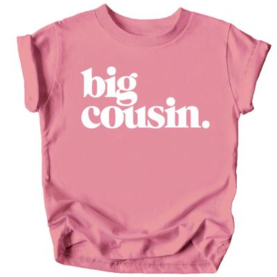 Bold Big Cousin T-Shirts for Girls Fun Family Outfits Mauve Shirt