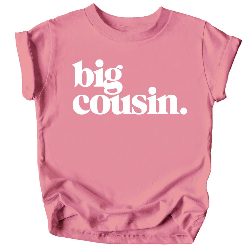 Bold Big Cousin T-Shirts for Girls Fun Family Outfits Mauve Shirt