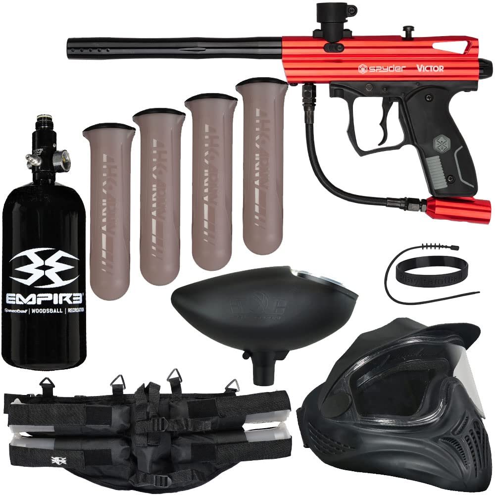 Action Village Kingman Spyder Victor Legendary Paintball Gun Package Kit (Red)
