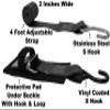 CustomTieDowns 2 Pack, 2 Inch x 4.5 Foot Stainless Steel Quick Release Buckle Transom Strap. (Black) view 3