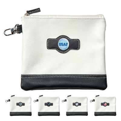 Clip Wipes Air Force Golf Valuables Pouch with Zipper (White-USAF)