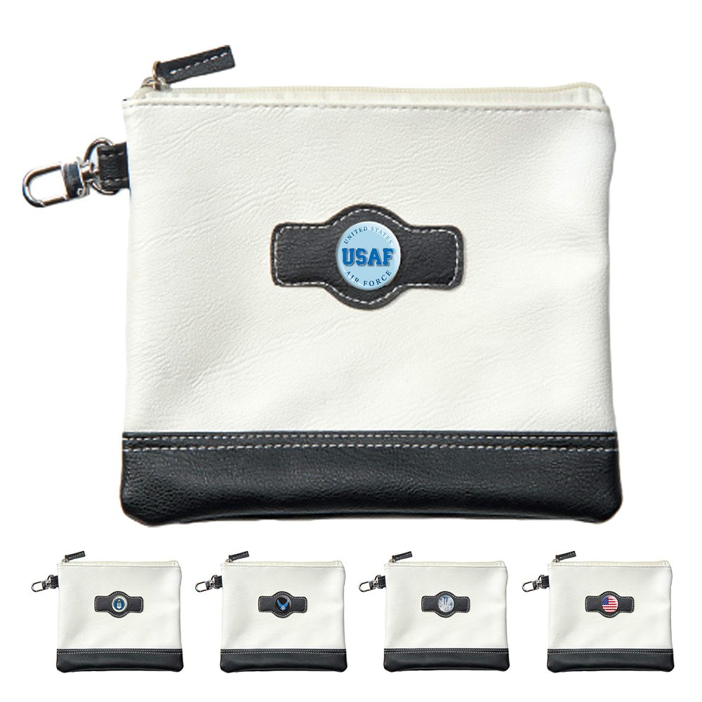 Clip Wipes Air Force Golf Valuables Pouch with Zipper (White-USAF)