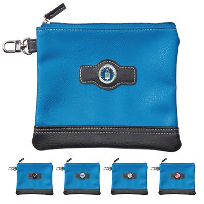 Clip Wipes Air Force Golf Valuables Pouch with Zipper (Blue-Seal)