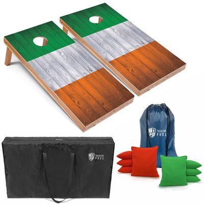 Tailgating Pros Regulation Flag Cornhole Board Sets * Includes 8 Bean Bags and Carrying Totes * 4'x2' Flag Toss Game * Several Corn Hole Board Designs to Choose from!