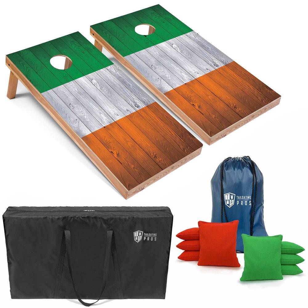 Tailgating Pros Regulation Flag Cornhole Board Sets * Includes 8 Bean Bags and Carrying Totes * 4'x2' Flag Toss Game * Several Corn Hole Board Designs to Choose from!