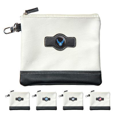 Clip Wipes Air Force Golf Valuables Pouch with Zipper (White-Wings)