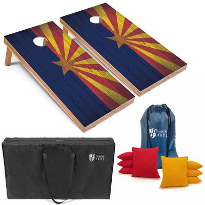 Tailgating Pros Regulation Flag Cornhole Board Sets * Includes 8 Bean Bags and Carrying Totes * 4'x2' Flag Toss Game * Several Corn Hole Board Designs to Choose from!