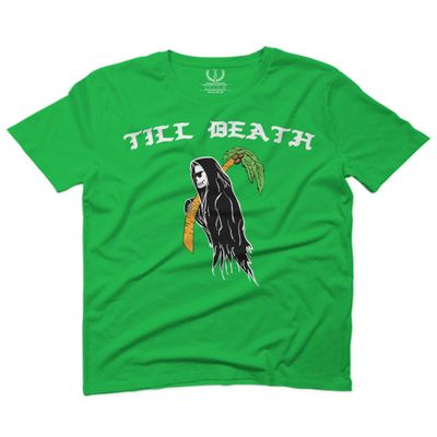0269. Skeleton The Reaper Summer Vacations Palm Till Death Surf Skate streatwear Society for Men T Shirt (Irish Green 2X-Large)