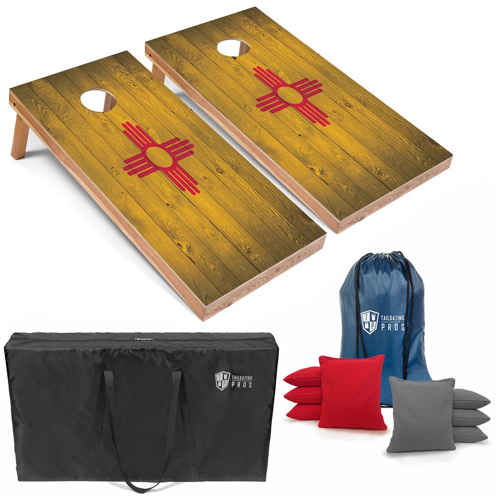 Tailgating Pros Regulation Flag Cornhole Board Sets * Includes 8 Bean Bags and Carrying Totes * 4'x2' Flag Toss Game * Several Corn Hole Board Designs to Choose from!