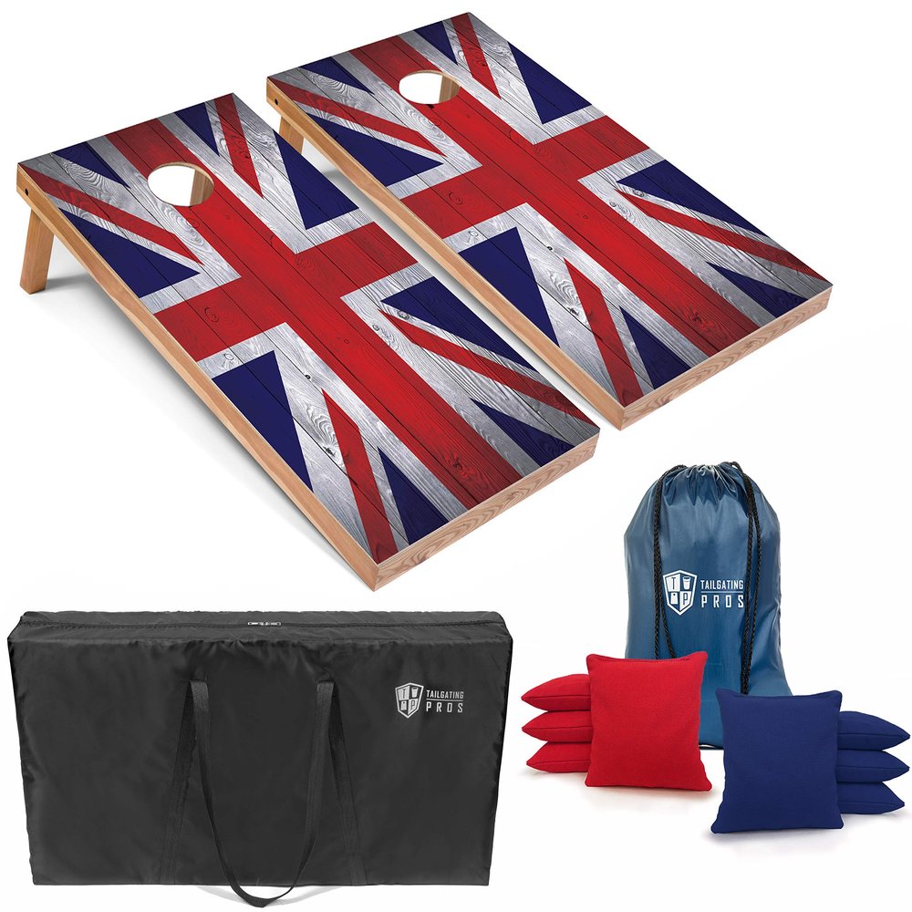 Tailgating Pros Regulation Flag Cornhole Board Sets * Includes 8 Bean Bags and Carrying Totes * 4'x2' Flag Toss Game * Several Corn Hole Board Designs to Choose from!