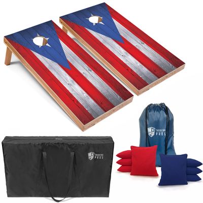 Tailgating Pros Regulation Flag Cornhole Board Sets * Includes 8 Bean Bags and Carrying Totes * 4'x2' Flag Toss Game * Several Corn Hole Board Designs to Choose from!