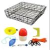 KUFA Sports Vinyl Coated 24"x24"x12" Crab Trap & Accessory Kit (100' Poly Rope with line Weight, Caliper,Harness,Bait Case & 11" Red/White Float) S60+CAP14 view 1