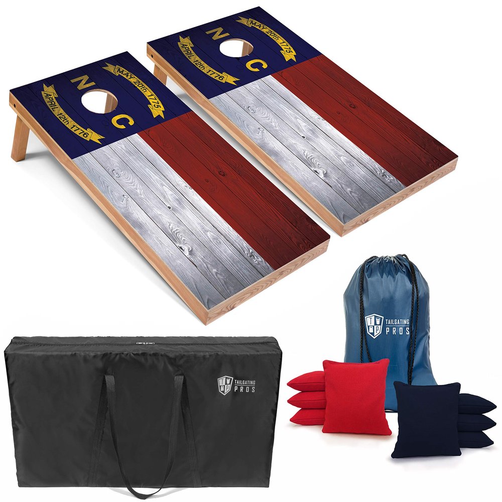 Tailgating Pros Regulation Flag Cornhole Board Sets * Includes 8 Bean Bags and Carrying Totes * 4'x2' Flag Toss Game * Several Corn Hole Board Designs to Choose from!