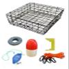 KUFA Sports Vinyl Coated 24"x24"x12" Crab Trap & Accessory Kit (100' Lead Core Rope, Caliper,Harness,Bait Case & 11" Red/White Float) S60+CAC14 view 1