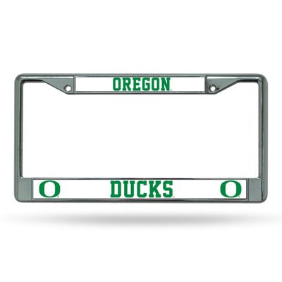 Rico Industries NCAA Oregon Ducks Unisex Standard Chrome License Plate Frame, Team Color, 6 x 12.25-inches