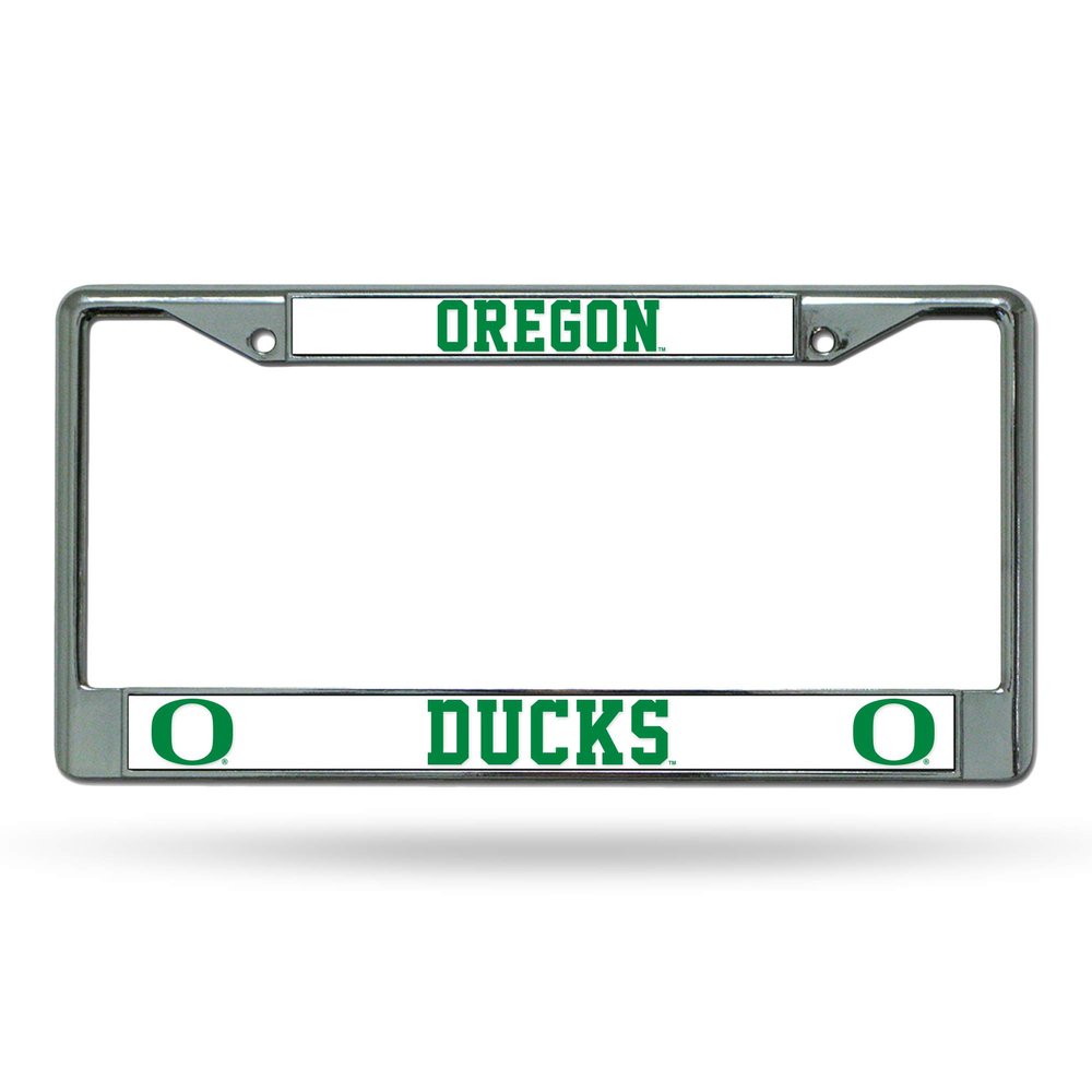 Rico Industries NCAA Oregon Ducks Unisex Standard Chrome License Plate Frame, Team Color, 6 x 12.25-inches