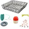 KUFA Sports Vinyl Coated 24"x24"x12" Crab Trap & Accessory Kit (100' Lead Core Rope, Caliper,Harness,Bait Case & 11" Red/White Float) S60+CAQ17 view 1