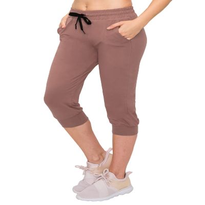 ALWAYS Womens Capri Jogger Sweatpants with Pockets Super Soft Stretch Lounge Pants, Casual Joggers for Women, Yoga Workout & Daily Wear, Tan S