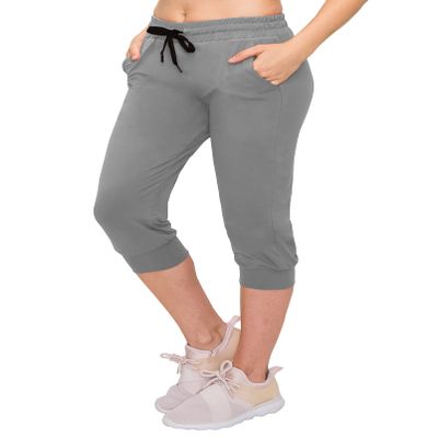 ALWAYS Womens Capri Jogger Sweatpants with Pockets Super Soft Stretch Lounge Pants, Casual Joggers for Women, Yoga Workout & Daily Wear, Grey S