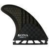 KONA SURF CO. Single Tab (5 Fin) Shortboard Surfboard Fins in Carbon Lines/Black Comb sz:Large (165lb - 200lb) view 3