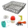 KUFA Sports Vinyl Coated 24"x24"x12" Crab Trap & Accessory Kit (100' Non-Lead Sinking Rope, Caliper,Harness,Bait Case & 11" Red/White Float) S60+CAS17 view 1