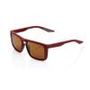 100% Renshaw Square Glacier Style Sunglasses - Durable, Lightweight Active Performance Eyewear w/Rubber Temple Grip & Side Glare Shield (Soft TACT Crimson - Bronze) view 1
