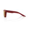 100% Renshaw Square Glacier Style Sunglasses - Durable, Lightweight Active Performance Eyewear w/Rubber Temple Grip & Side Glare Shield (Soft TACT Crimson - Bronze) view 3