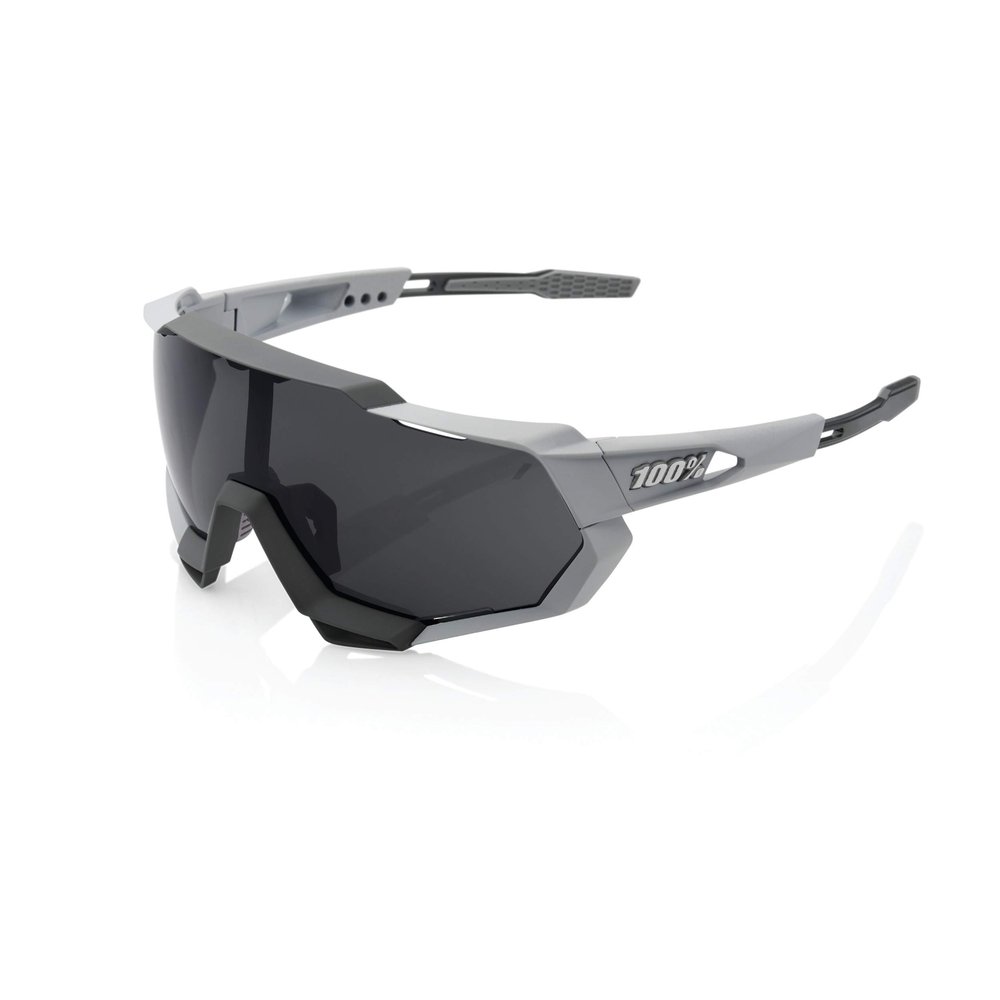 100% Speedtrap Sport Performance Sunglasses - Sport and Cycling Eyewear - Soft Tact Stone Grey - Smoke Lens