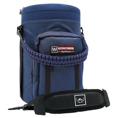 NATURE PIONEOR Water Bottle Holder with Adjustable Strap - Half/One Gallon (64/128oz) Insulated Water Bottle Sling Carrier with Phone Pocket & Paracord Handle, Outdoor Camping, Hiking, Gym